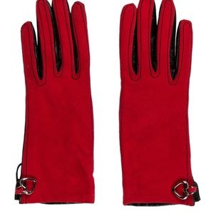 Moschino Leather suede trimmed gloves. Never worn